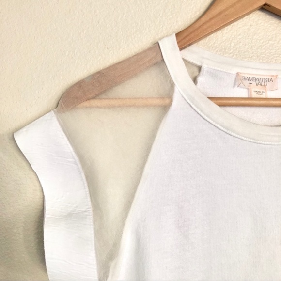 GIAMBATTISTA VALLI Silk Organza Raglan Tee in White - Picture 7 of 11